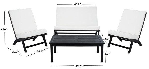 Chaston Black-White Outdoor Lounge Set (4 Piece Set) - The Mayfair Hall