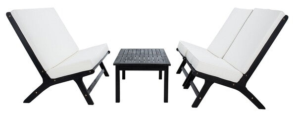 Chaston Black-White Outdoor Lounge Set (4 Piece Set) - The Mayfair Hall