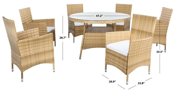 Challe Natural-White Dining Set - The Mayfair Hall