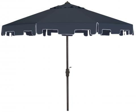 Zimmerman Navy Crank Market Umbrella With Flap (9ft) - The Mayfair Hall