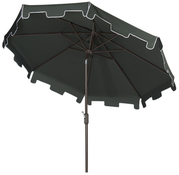 Zimmerman Dark Green Crank Umbrella With Flap (9ft) - The Mayfair Hall