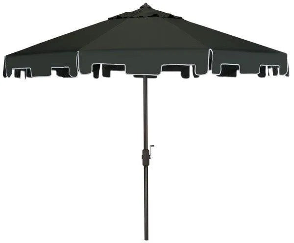 9ft Dark Green Crank Umbrella With Flap - The Mayfair Hall