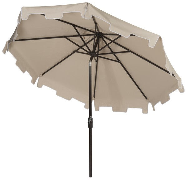 9ft Beige Crank Umbrella With Flap - The Mayfair Hall
