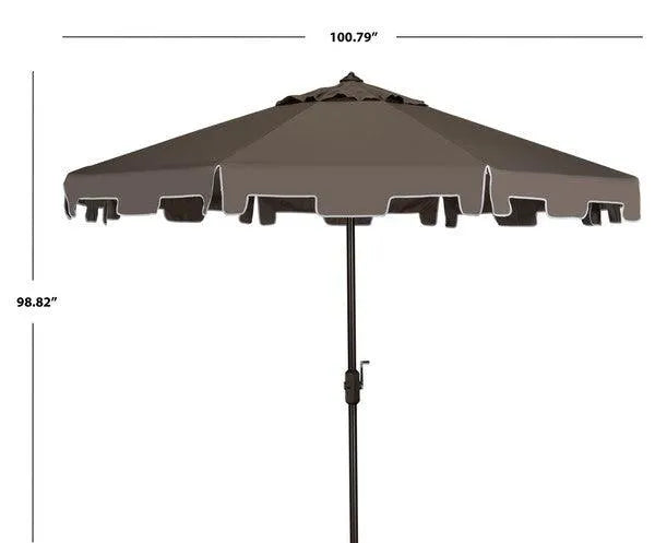 9ft Grey Crank Umbrella With Flap - The Mayfair Hall