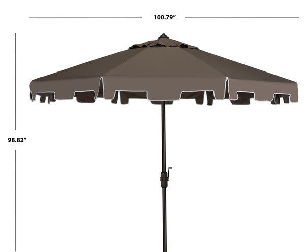 Zimmerman Grey Crank Umbrella With Flap (9ft) - The Mayfair Hall