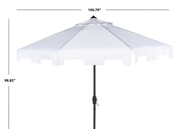 European White Valance Market Umbrella With Flap - The Mayfair Hall