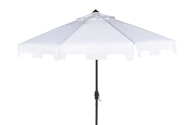 European White Valance Market Umbrella With Flap - The Mayfair Hall