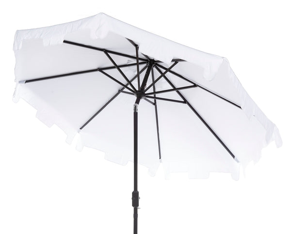European White Valance Market Umbrella With Flap - The Mayfair Hall