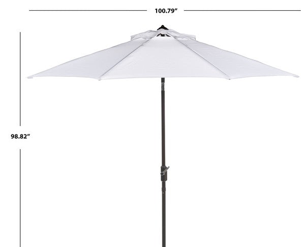 9ft White Auto Tilt UV Resistant Crank Umbrella - The Mayfair Hall