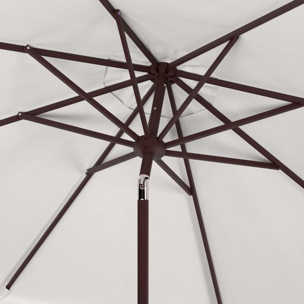 11ft Beige-White Round Market Umbrella - The Mayfair Hall
