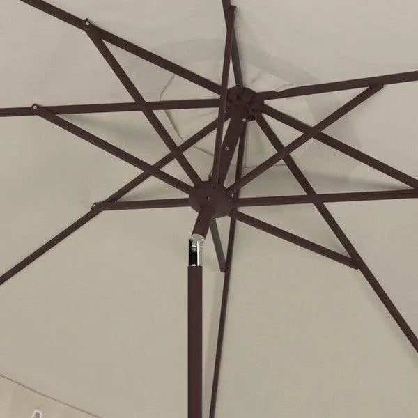 11ft Beige-White Elegant Round Umbrella - The Mayfair Hall