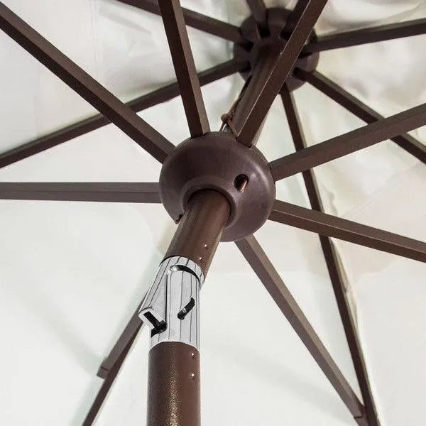 11ft White-Black Elegant Round Umbrella - The Mayfair Hall