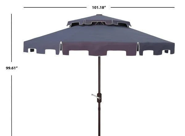 Safavieh Zimmerman Navy-White Double Tap Market Umbrella (9t)