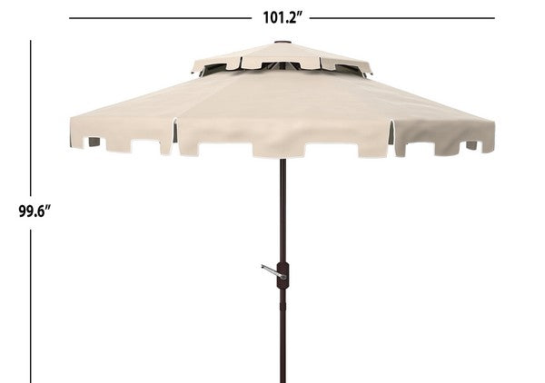 9ft White-Beige Double Top Market Umbrella - The Mayfair Hall
