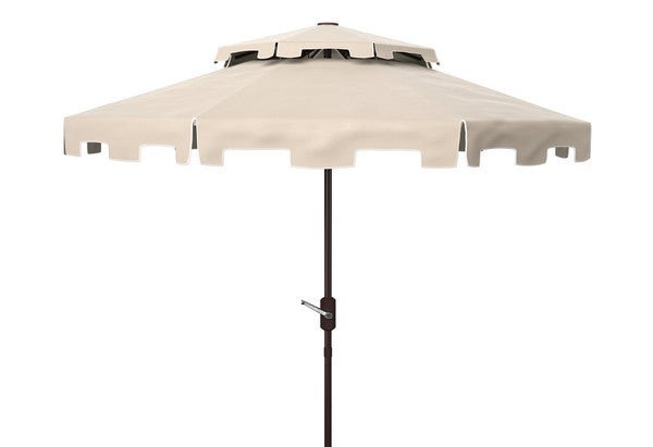 9ft White-Beige Double Top Market Umbrella - The Mayfair Hall