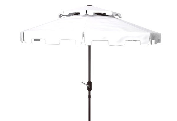 9ft White Crank Umbrella With Flap - The Mayfair Hall