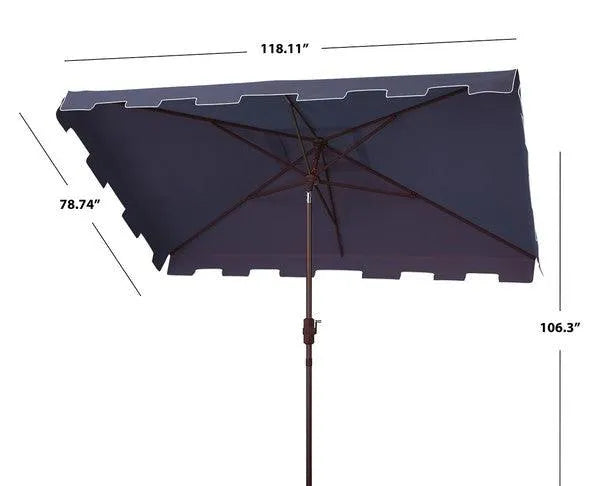 Navy-White Classic Rectangular Market Umbrella in (6.5 X 10 Ft) - The Mayfair Hall