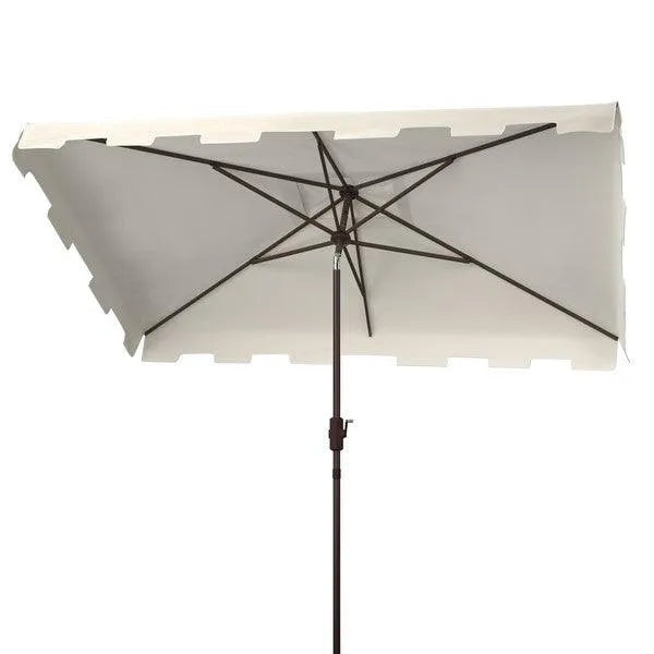 Zimmerman Beige-White Classic Rectangular Market Umbrella - The Mayfair Hall