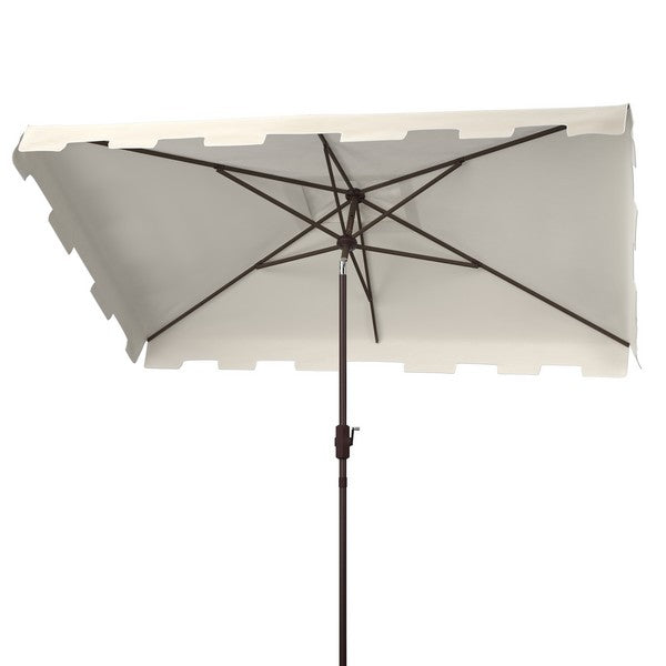Beige-White Classic Rectangular Market Umbrella in (6.5 X 10 Ft) - The Mayfair Hall