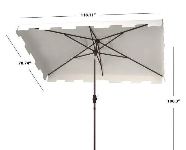 Safavieh Zimmerman White Classic Rectangular Market Umbrella