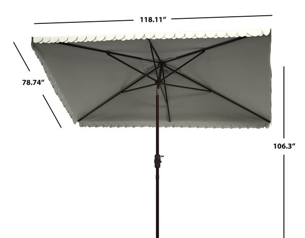 Elegant Valance Beige-White Lounge Rectangular Rectangular Umbrella - The Mayfair Hall