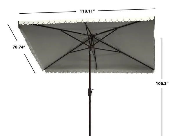 Rectangular Beige-White Elegant Lounge Umbrella (6.5 X 10 Ft) - The Mayfair Hall