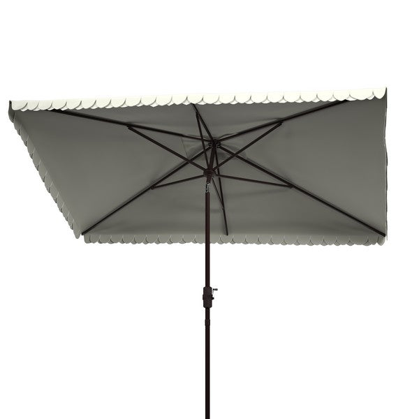 Elegant Valance Beige-White Lounge Rectangular Rectangular Umbrella - The Mayfair Hall