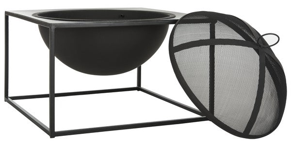 Black Modern Square Fire Pit - The Mayfair Hall