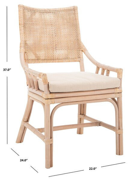 Donatella Natural White Wash Rattan Chair - The Mayfair Hall