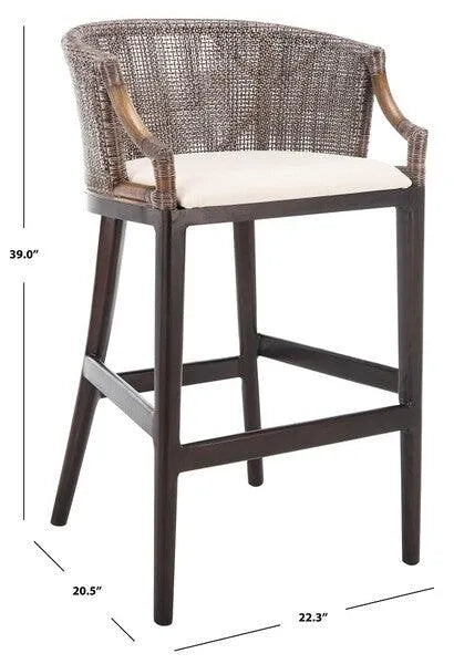 Brando Mahogany Rattan Bar Stool - The Mayfair Hall