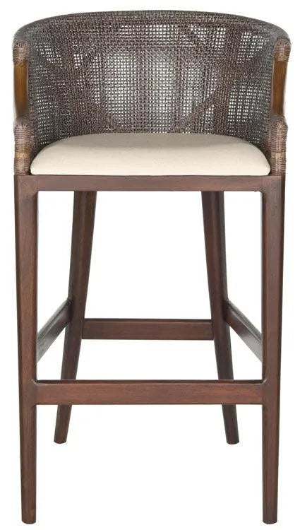 Brando Mahogany Rattan Bar Stool - The Mayfair Hall