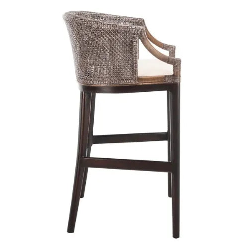 Brando Mahogany Rattan Bar Stool - The Mayfair Hall