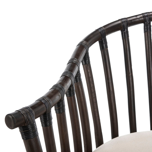 Gino Indonesian Rattan Sleek Black Arm Chair - The Mayfair Hall