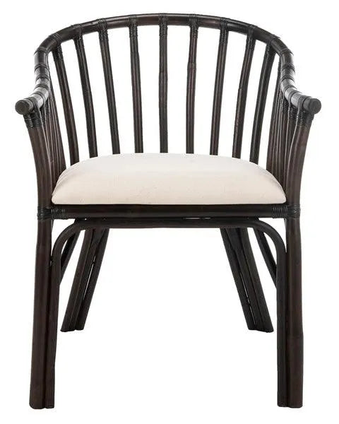 Gino Indonesian Rattan Sleek Black Arm Chair - The Mayfair Hall