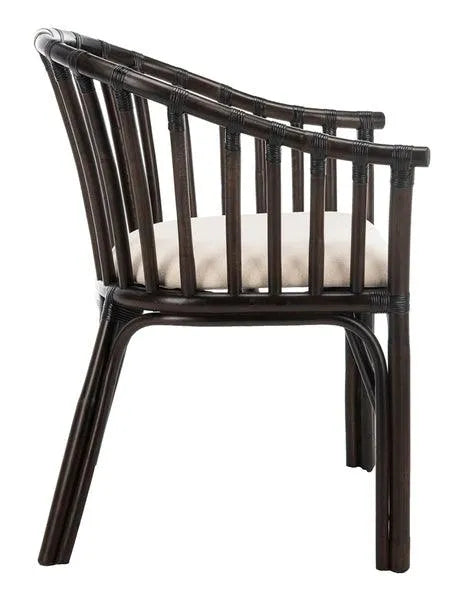 Gino Indonesian Rattan Sleek Black Arm Chair - The Mayfair Hall