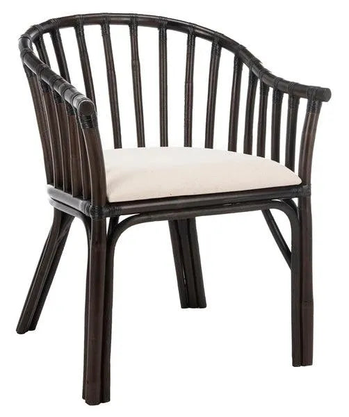 Gino Indonesian Rattan Sleek Black Arm Chair - The Mayfair Hall