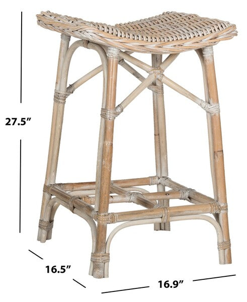 Rayna Natural Washed Wicker Bar Stool - The Mayfair Hall
