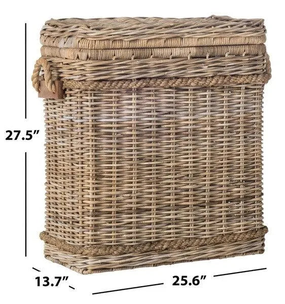 Sidonie Sustainable Grey Wicker Hamper - The Mayfair Hall