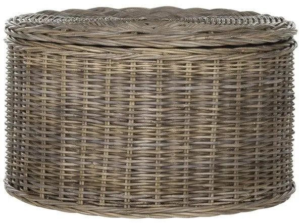 Grey Wicker Storage Coffee Table - The Mayfair Hall
