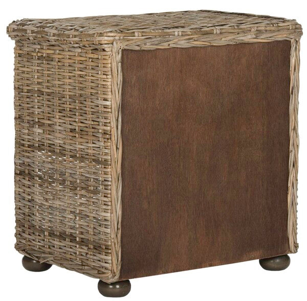 Lagos Natural-Grey Wicker Nightstand - The Mayfair Hall