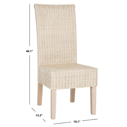 White Washed 18" H Wicker Dining Chair (Set of 2) - The Mayfair Hall