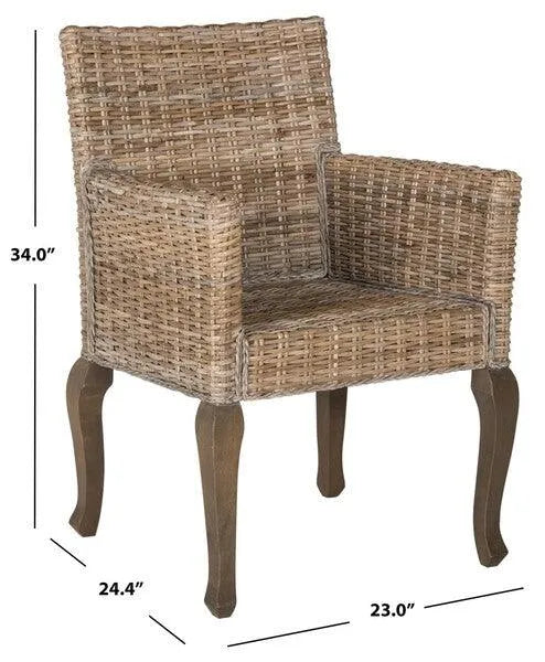 Safavieh Armando Natural Wicker Dining Chair (Set of 2)