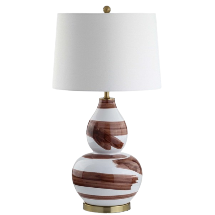 32.5-H BROWN-WHITE TABLE LAMP - The Mayfair Hall