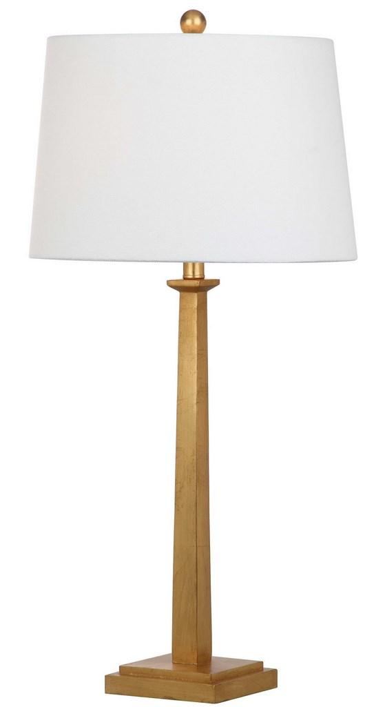 31.5-INCH H GOLD TABLE LAMP WITH OFF-WHITE SHADE (SET OF 2) - The Mayfair Hall