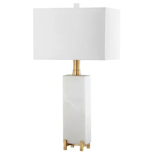 Sloane Alabaster Table Lamp in White - The Mayfair Hall