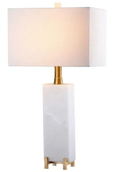 Sloane Alabaster Table Lamp in White - The Mayfair Hall