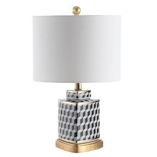 25-INCH BLACK AND WHITE ART DECO TABLE LAMP - The Mayfair Hall