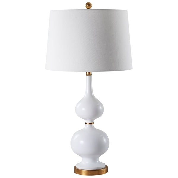 Mila Sculptural White-Gold Table Lamp (Set of 2) - The Mayfair Hall