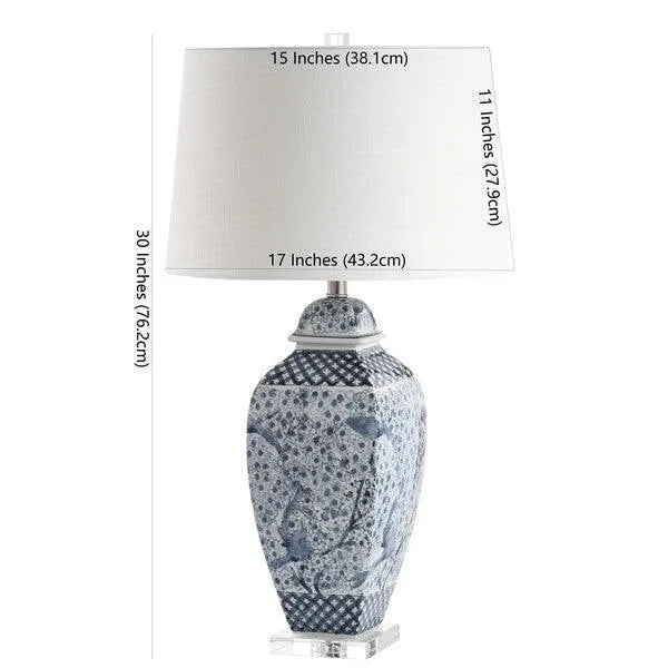 Braeden White-Blue Chinoiserie Table Lamp - The Mayfair Hall