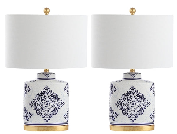 23.75-INCH H BLUE AND WHITE PATTERN TABLE LAMP (SET OF 2) - The Mayfair Hall